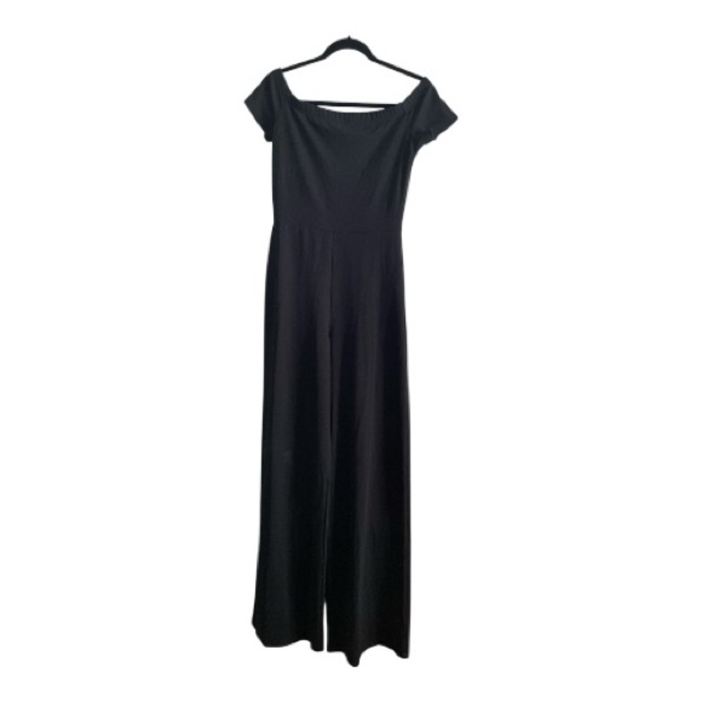Lulu's Off the Shoulder Black Jumpsuit